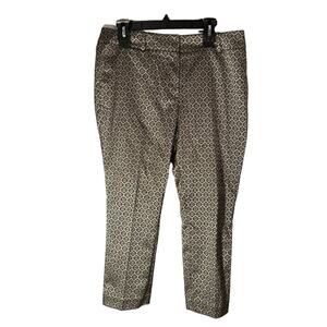 NWOT ann Taylor gold black damask cropped dress pants holiday celebration 12P